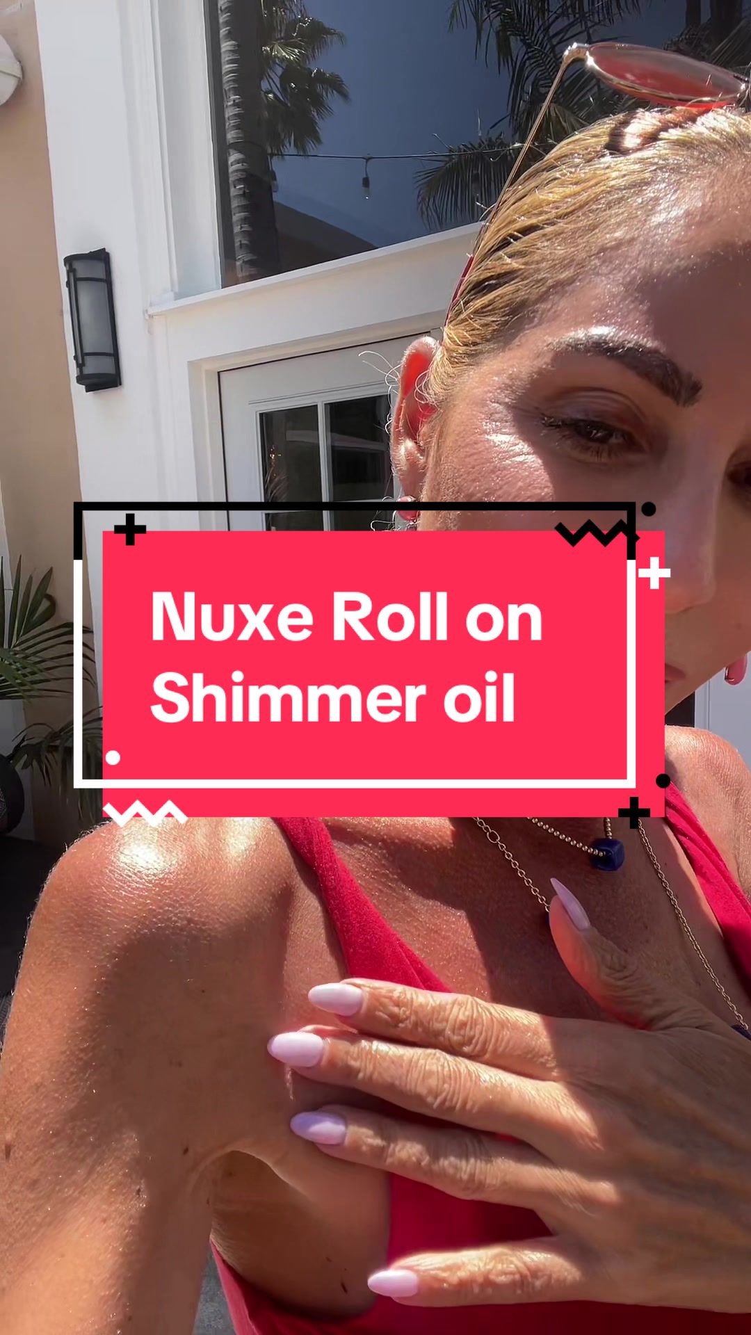 TikTok post by @arianemann for NUXE. Caption reads: [...] like sunshine. Obsessed. The @Nuxe USA @Nuxe....