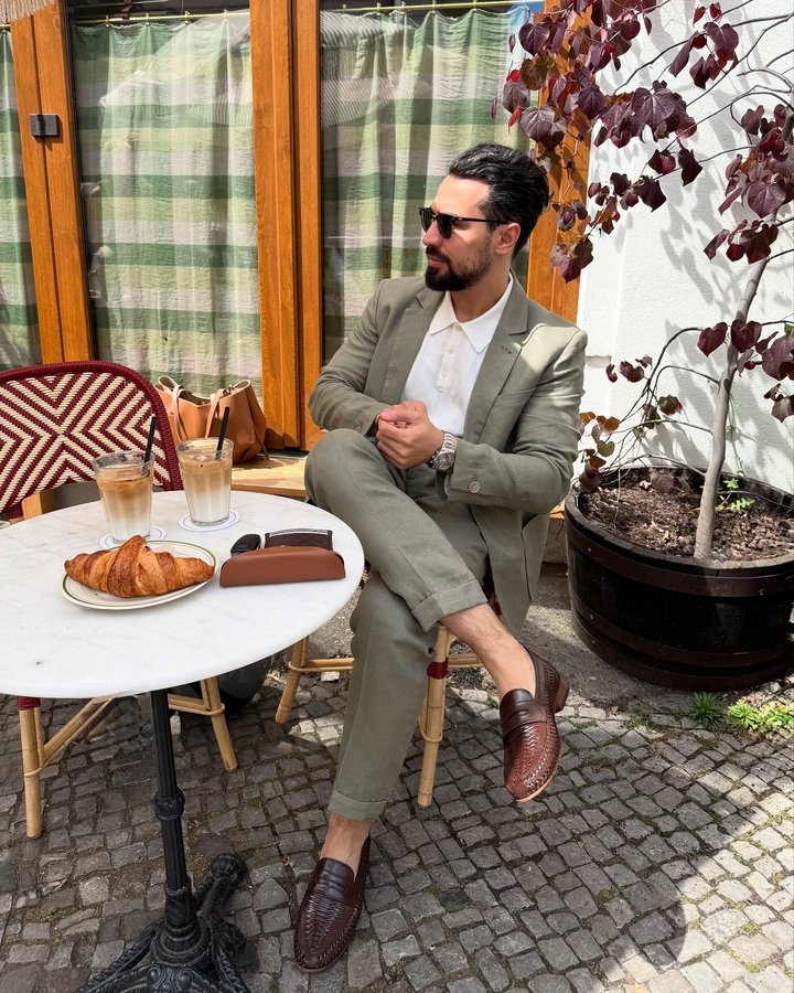 Instagram post by @razaghi.mehrad for Wax London. Caption reads: Elegance isn’t loud. @waxlondonclothing lets the....