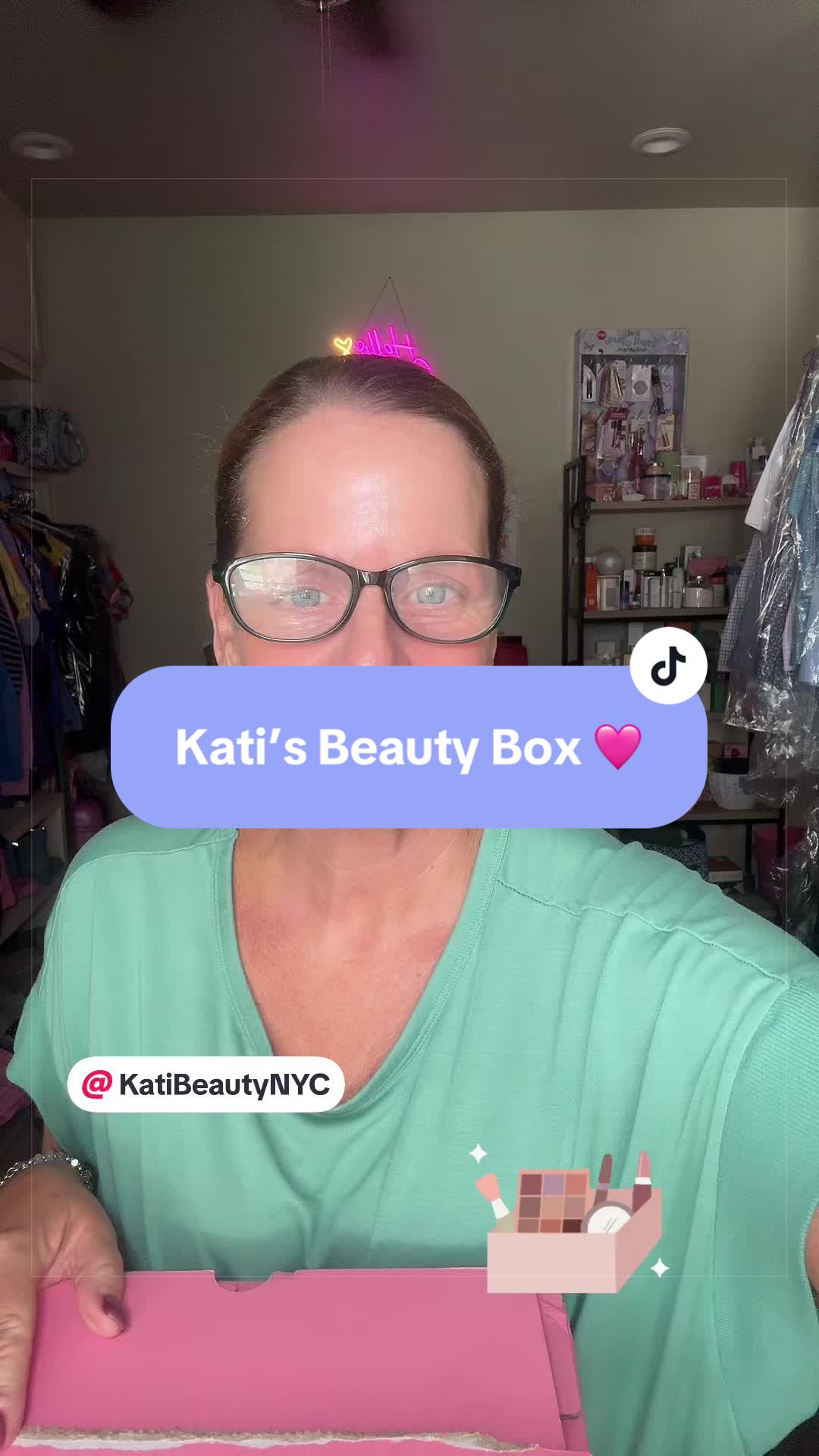 TikTok post by @themommichelle70 for Kati Beauty NYC. Caption reads: [...] Beauty Signature Makeup Kit 🩷 @Kati Beauty....