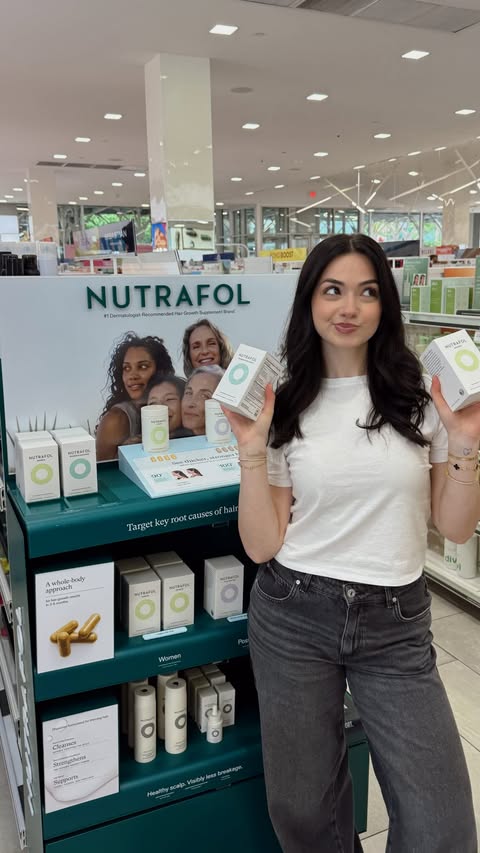 Instagram post by @angelacbeauty for Nutrafol. Caption reads: [...] about all things hair wellness with....