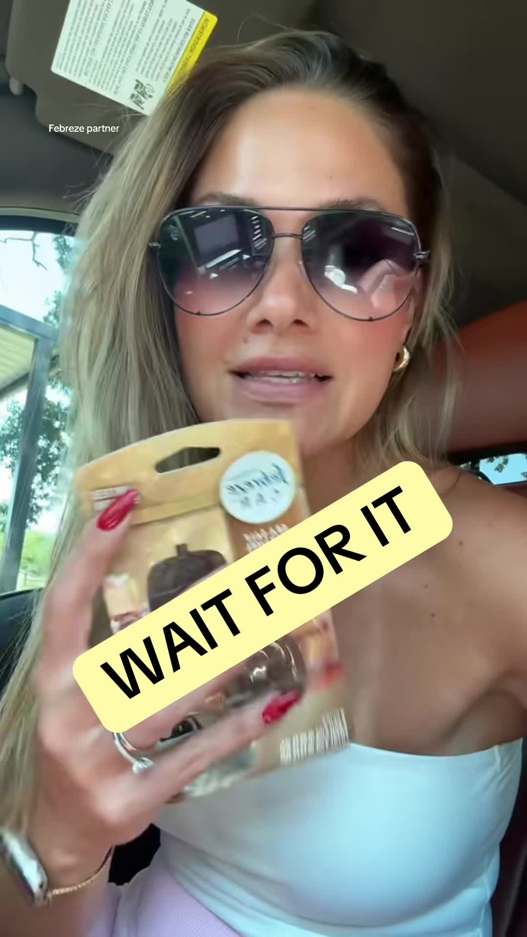 TikTok post by @aline_cortines for Febreze. Caption reads: OBSESSED is an understatement 😍#Febreze_Partner....