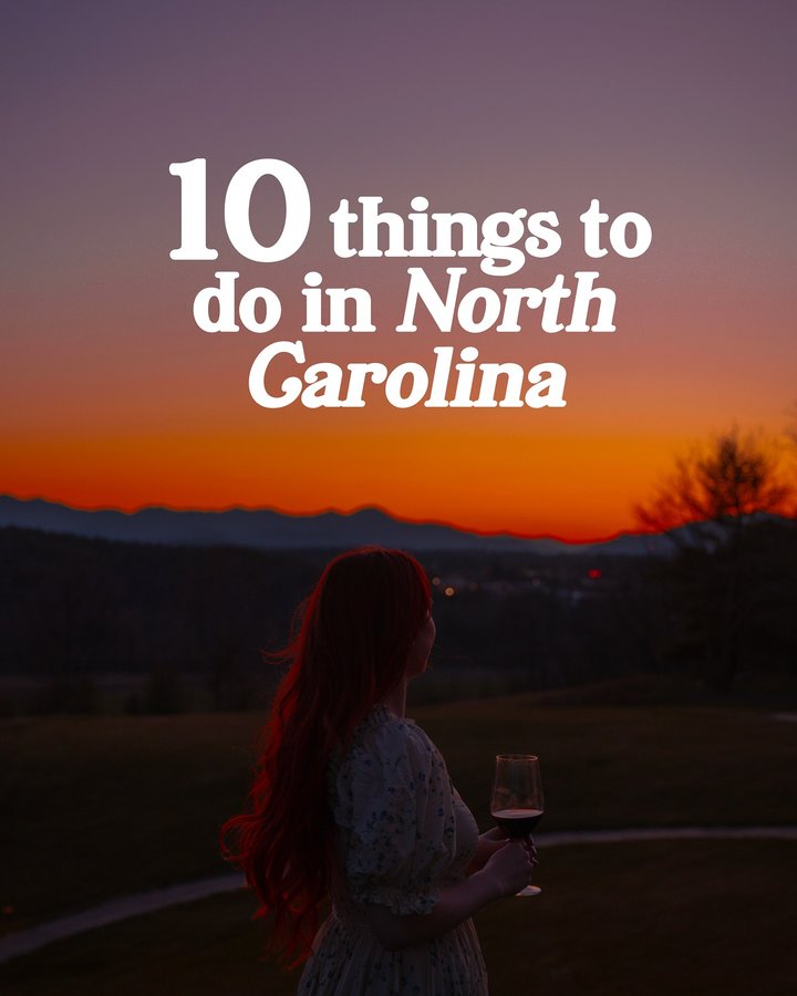 Instagram post by @kellyprincewright for Visit The USA. Caption reads: [...] | 10 things to do in North Carolina,....