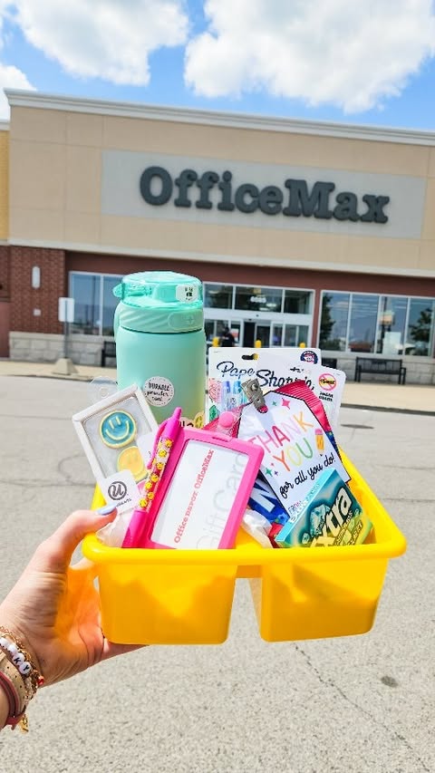 Instagram post by @ashleym.mclaughlin for Office Depot. Caption reads: [...] Teacher Appreciation Gift Idea with....