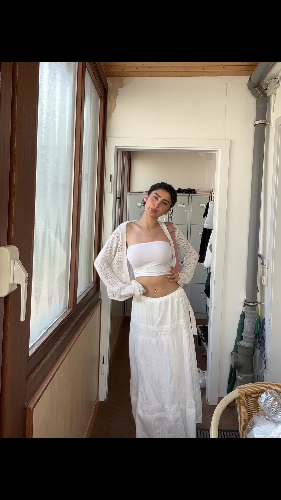 TikTok post by @quipps0 for Cider. Caption reads: Pre Work 😣🙂‍↕️| skirt from @Cider @ShopCider,....