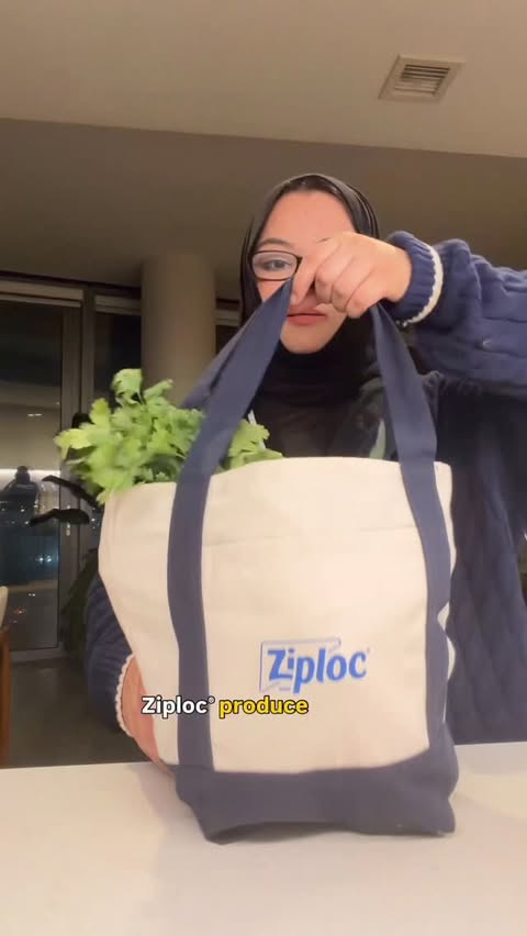 Instagram post by @thehungrycoderr for Ziploc. Caption reads: #ziplocpartner These Ziploc® Brand Produce Bags....