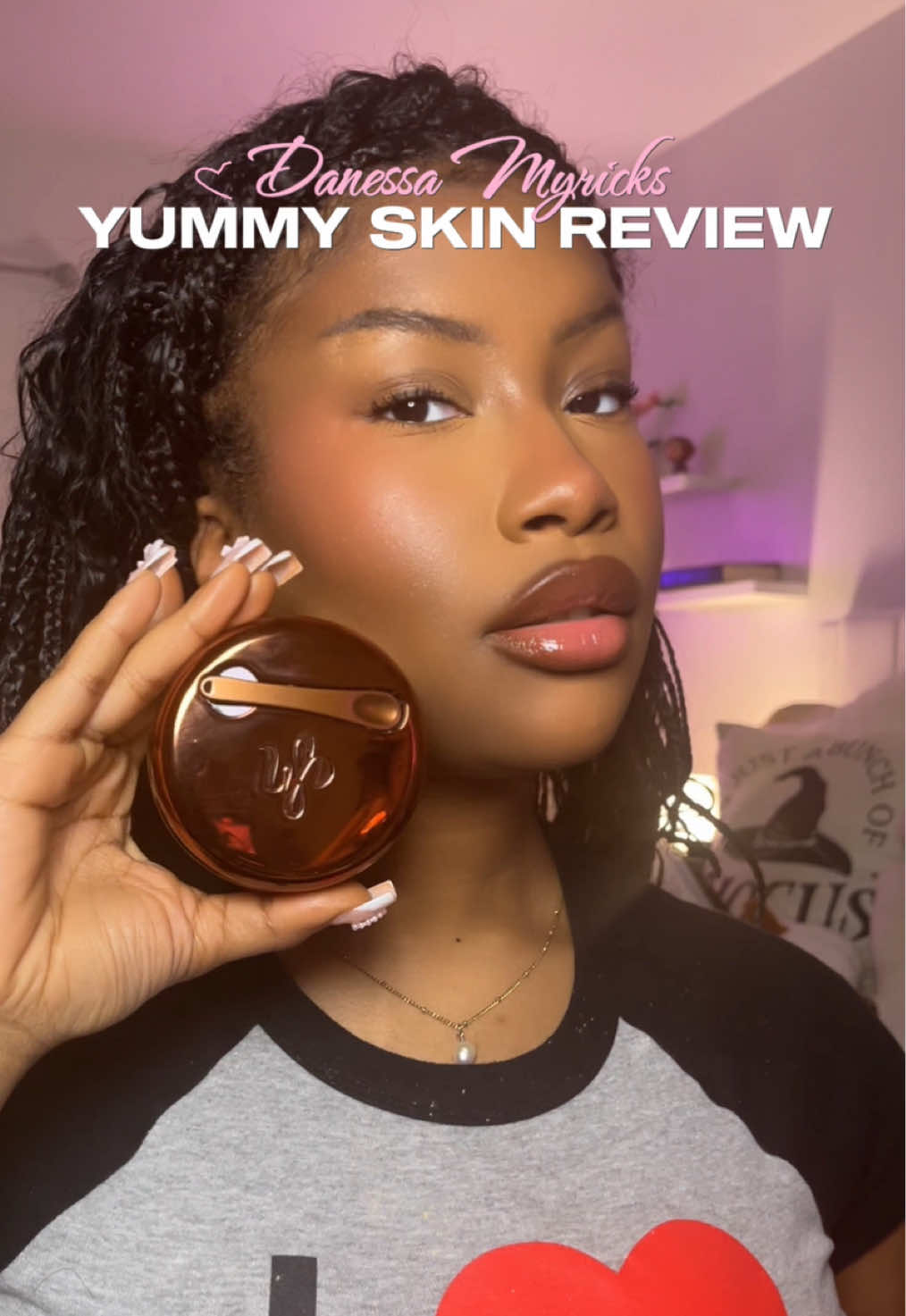 TikTok post by @tionnieee for Danessa Myricks Beauty. Caption reads: [...] if I got oily throughout the day....
