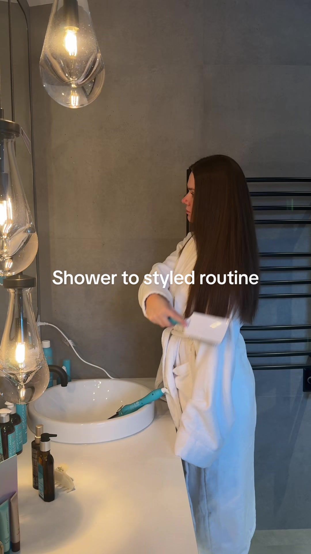 TikTok post by @sophieesuchan for Moroccanoil. Caption reads: [...] routine using my favorites from @Moroccanoil....