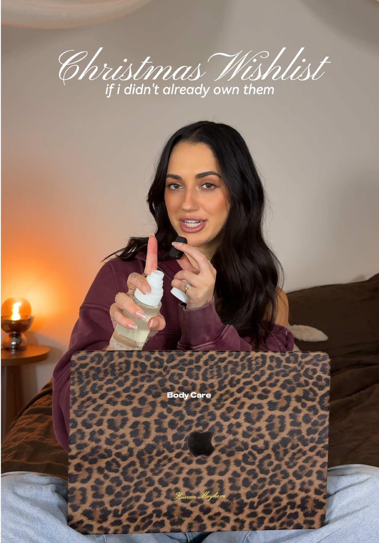 TikTok post by @daniellalopez9988 for OUAI. Caption reads: Christmas Wishlist w/ @THE OUAI #ouaipartner #ouai....