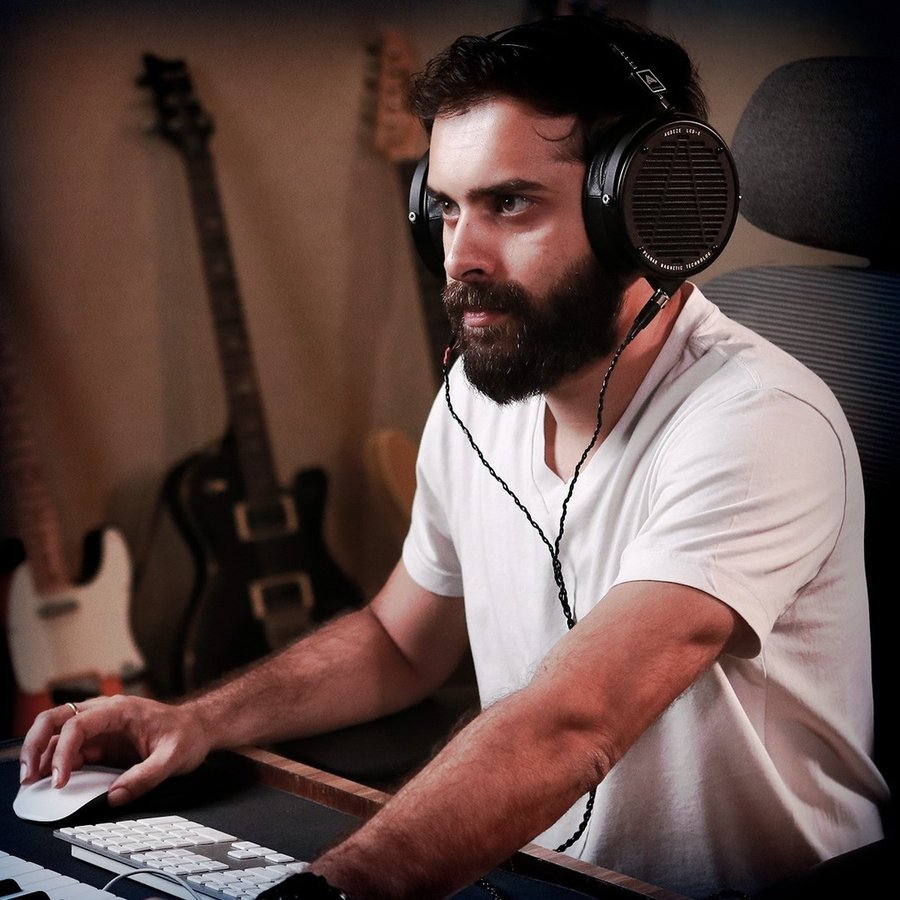 Instagram post by @surajgulvady for Audeze. Caption reads: [...] out the Artists Page, link in our bio⬆️....