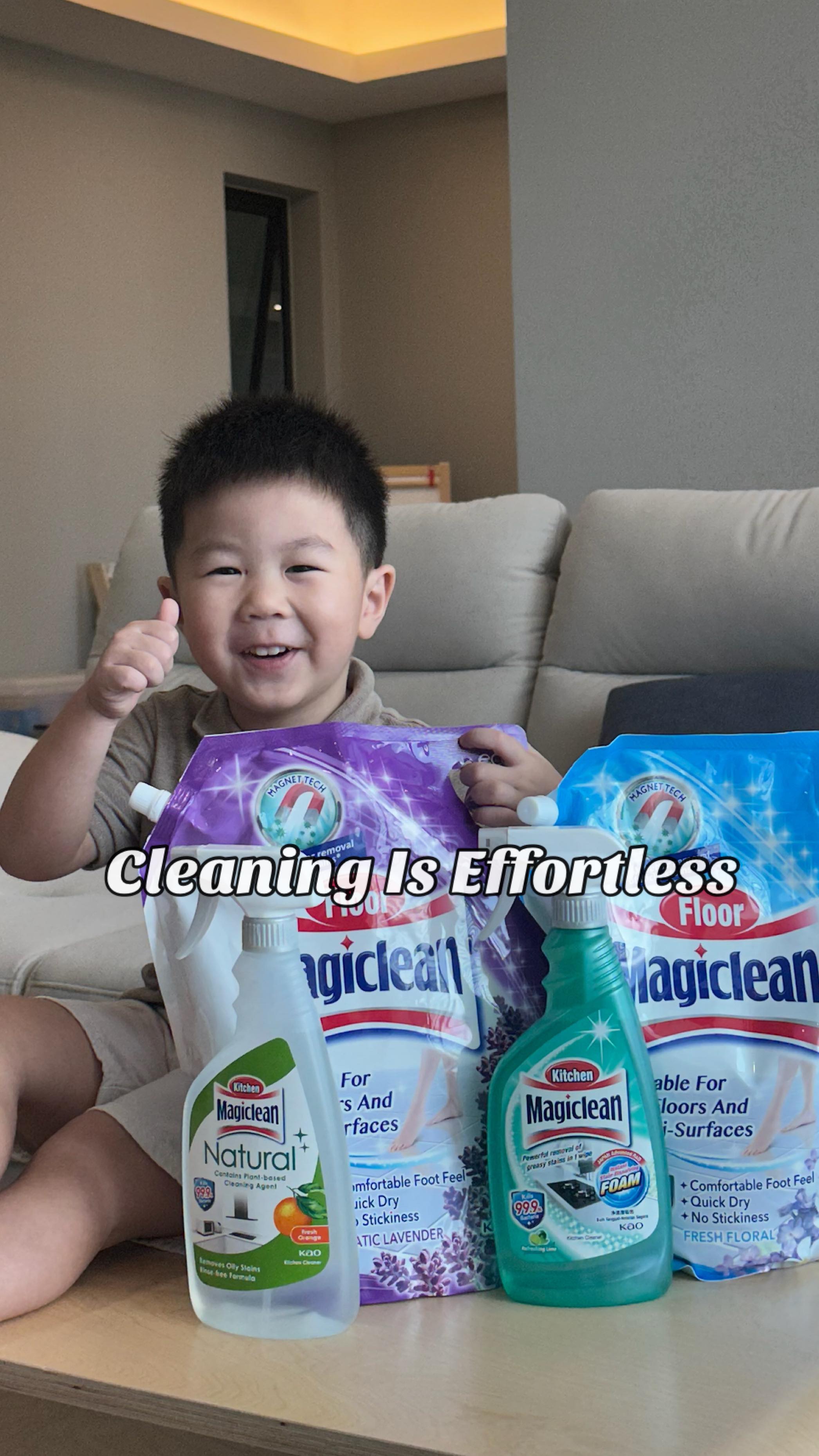 Instagram post by @hanslim.hh for Magiclean Malaysia. Caption reads: Always fighting because of cleaning? 
Now with....