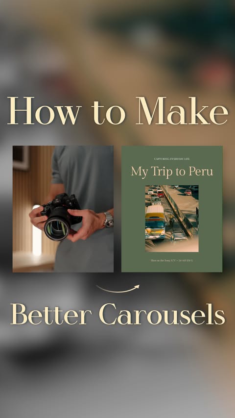 Instagram post by @toldbynick for Canva. Caption reads: [...] a custom Instagram photo carousel using....