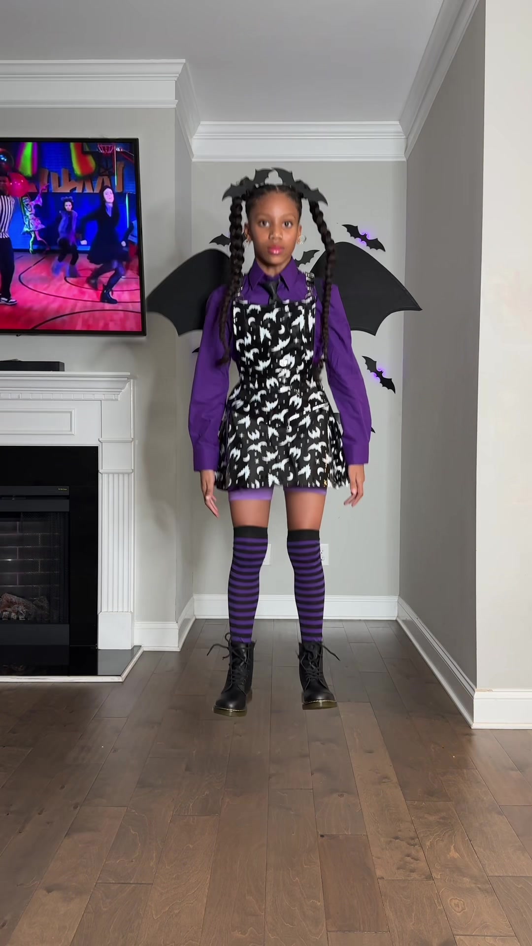 TikTok post by @razzi_boo for Disney Channel. Caption reads: [...] streaming now on Disney+ 🧛‍♀️💜 @Disney....