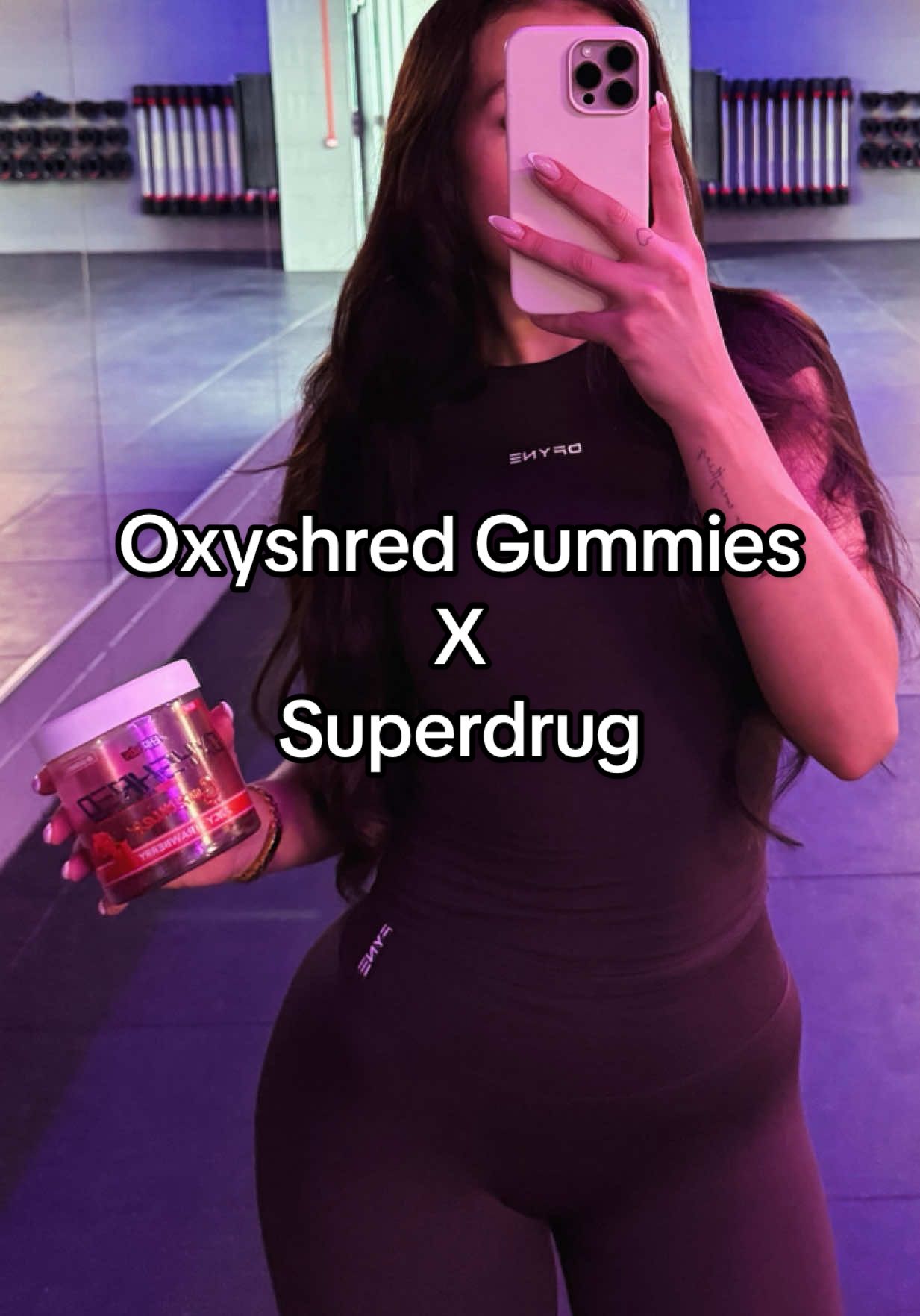 TikTok post by @lucycookfitness for EHPlabs. Caption reads: [...] Oxyshred Gummies X Superdrug @ehplabs....