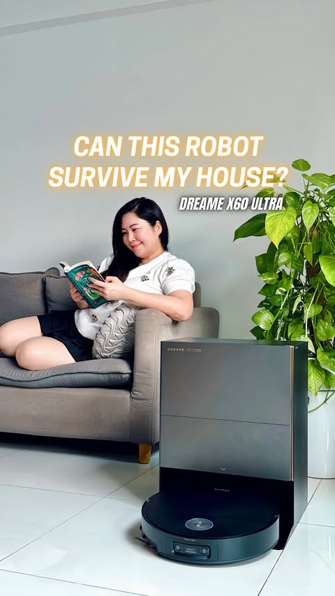 Instagram post by @fayce_fay for Dreame. Caption reads: [...] Robot Survival Test in my house with the....