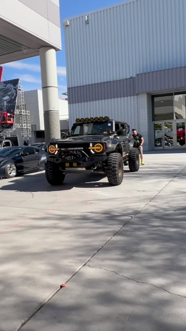 Instagram post by @thebroncoadventures for EZ FLATE. Caption reads: [...] @radfloshocks @dd_ambassadors @ezflate....