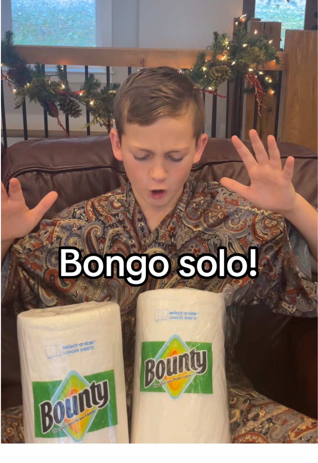 TikTok post by @thehashfam for Bounty. Caption reads: Thanks @Bounty Paper Towels for the bongos!....