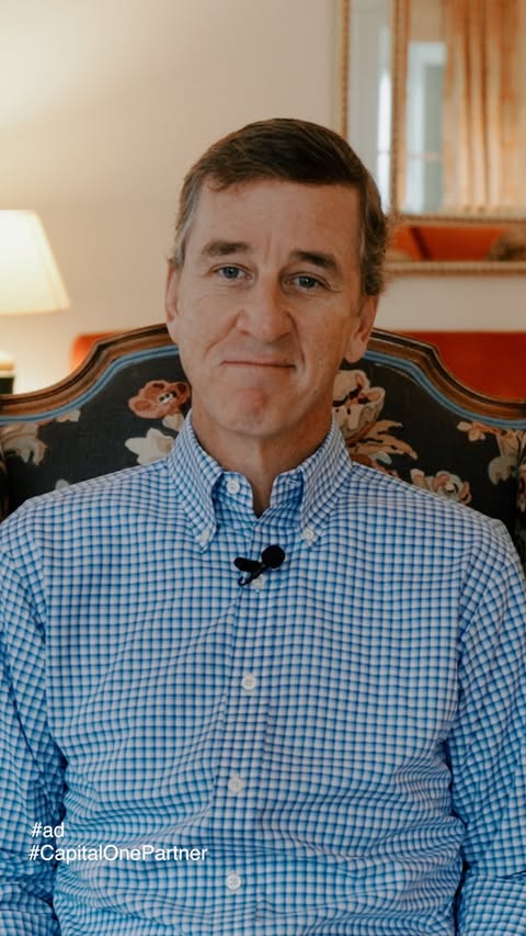 Instagram post by @coopermanning for Capital One. Caption reads: [...] some tips to have a winning team with....