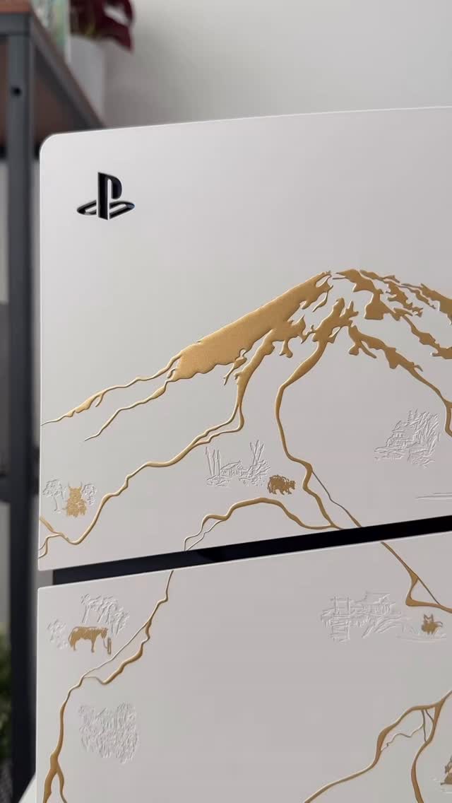 Instagram post by @justaguyintech for GameStop. Caption reads: The Ghost of Yotei PS5 is beautiful.

🎥....