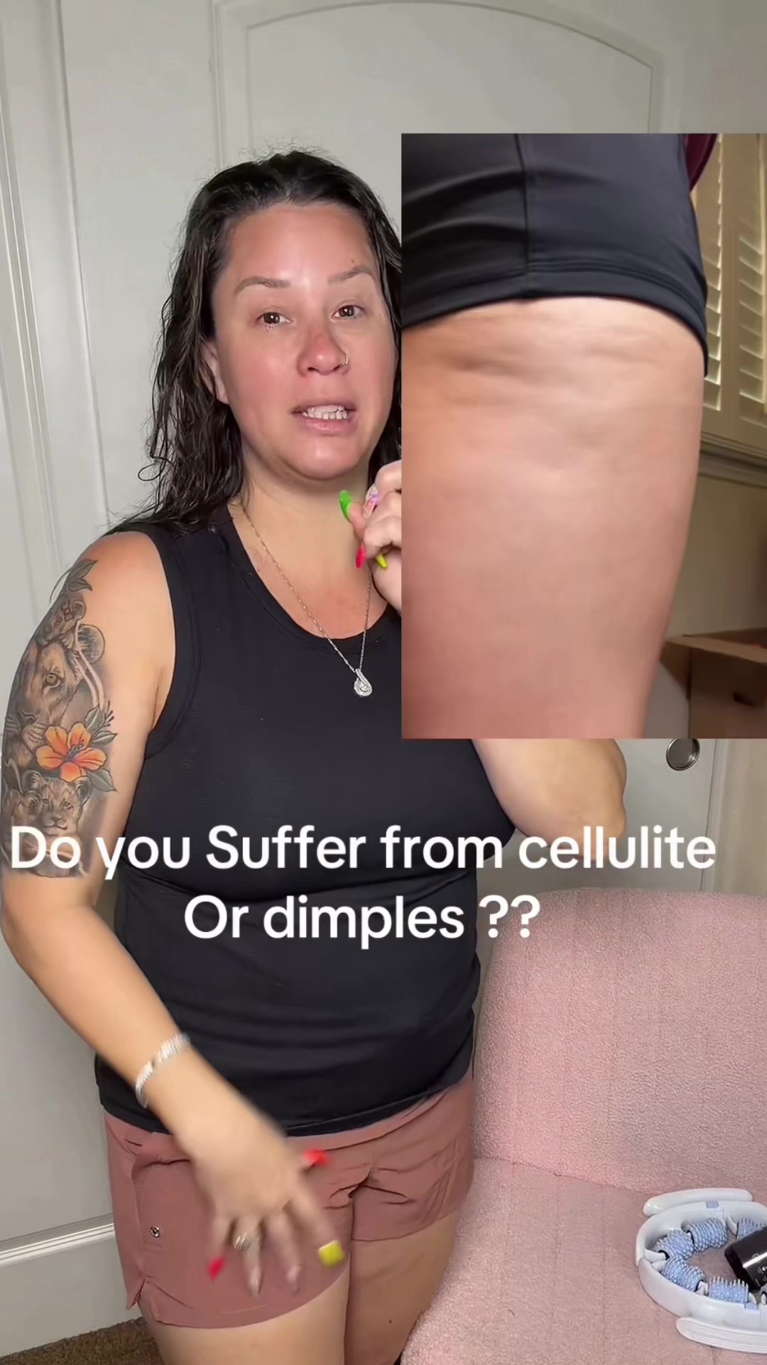 TikTok post by @jenna.alex21 for M3 Naturals. Caption reads: [...] from cellulite or dimples ?? #m3 #m3naturals....