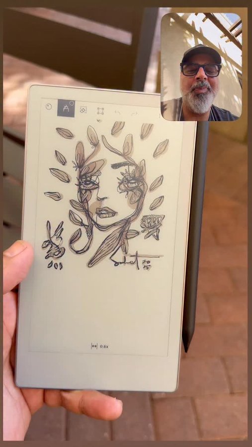 Instagram post by @sabet for reMarkable. Caption reads: A little sketch practice on the Remarkable paper....