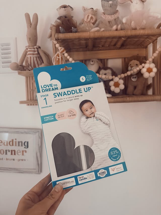 Instagram post by @that_derbyshire_mum for Love To Dream. Caption reads: Super excited about our new Love To Dream Swaddle....