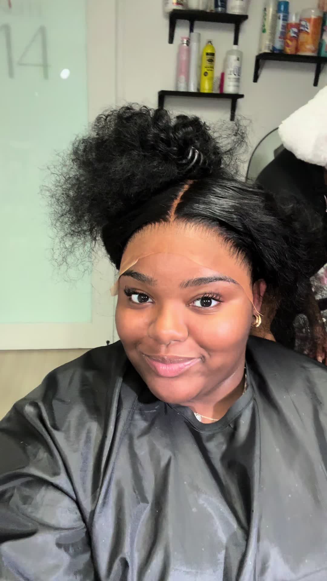 TikTok post by @iammarahh_ for Bling Hair. Caption reads: [...] #wiginfluencer #curlywig #tiktokshop @Bling....