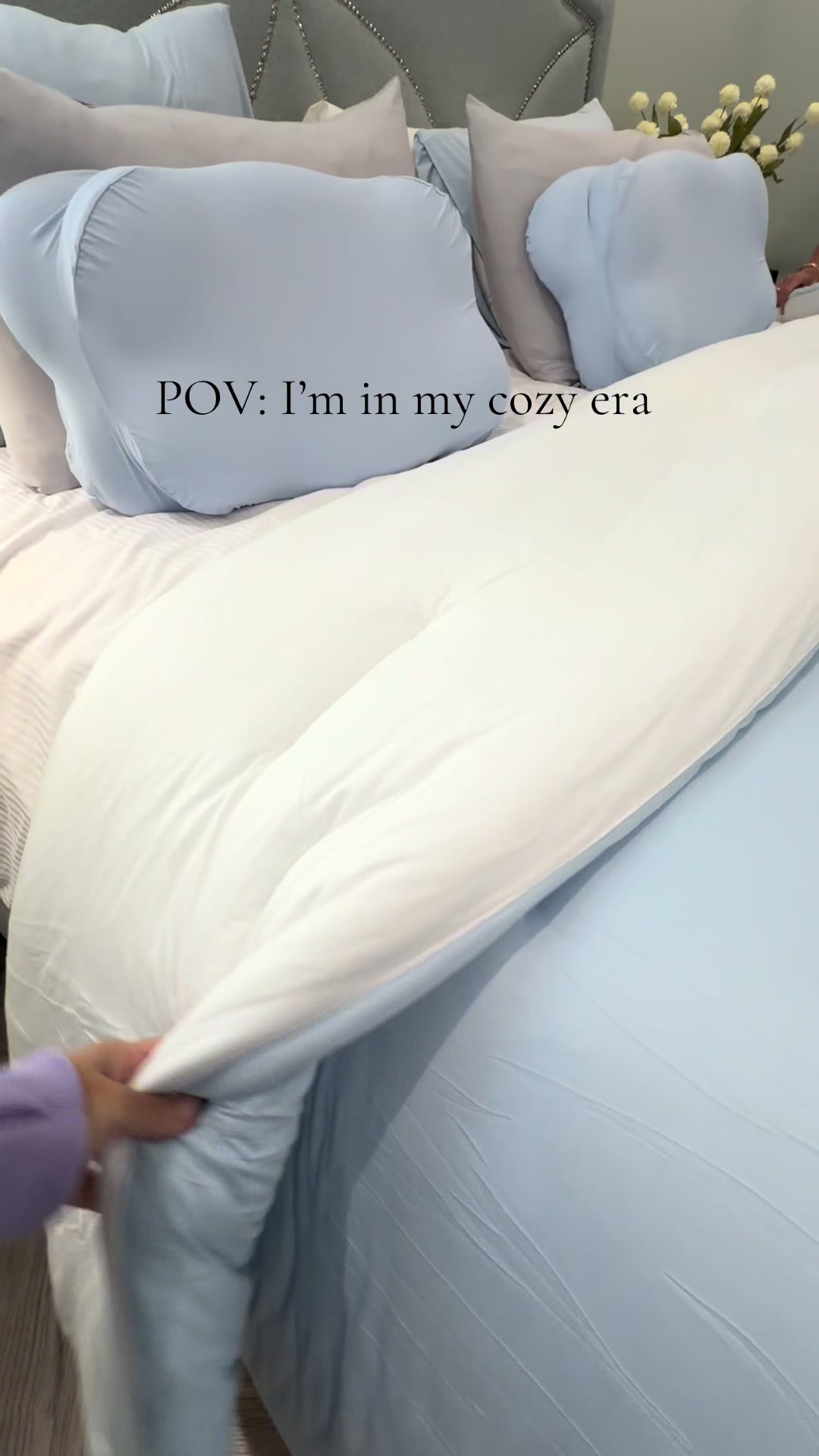 TikTok post by @mom.does.tiktok for Mellow Sleep. Caption reads: [...] bed deserves this kind of comfort. 🤍@Mellow....