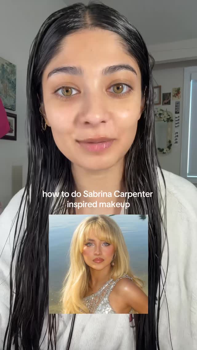 Instagram post by @maham.mlk for impressbeauty. Caption reads: let’s do some @sabrinacarpenter inspired makeup....