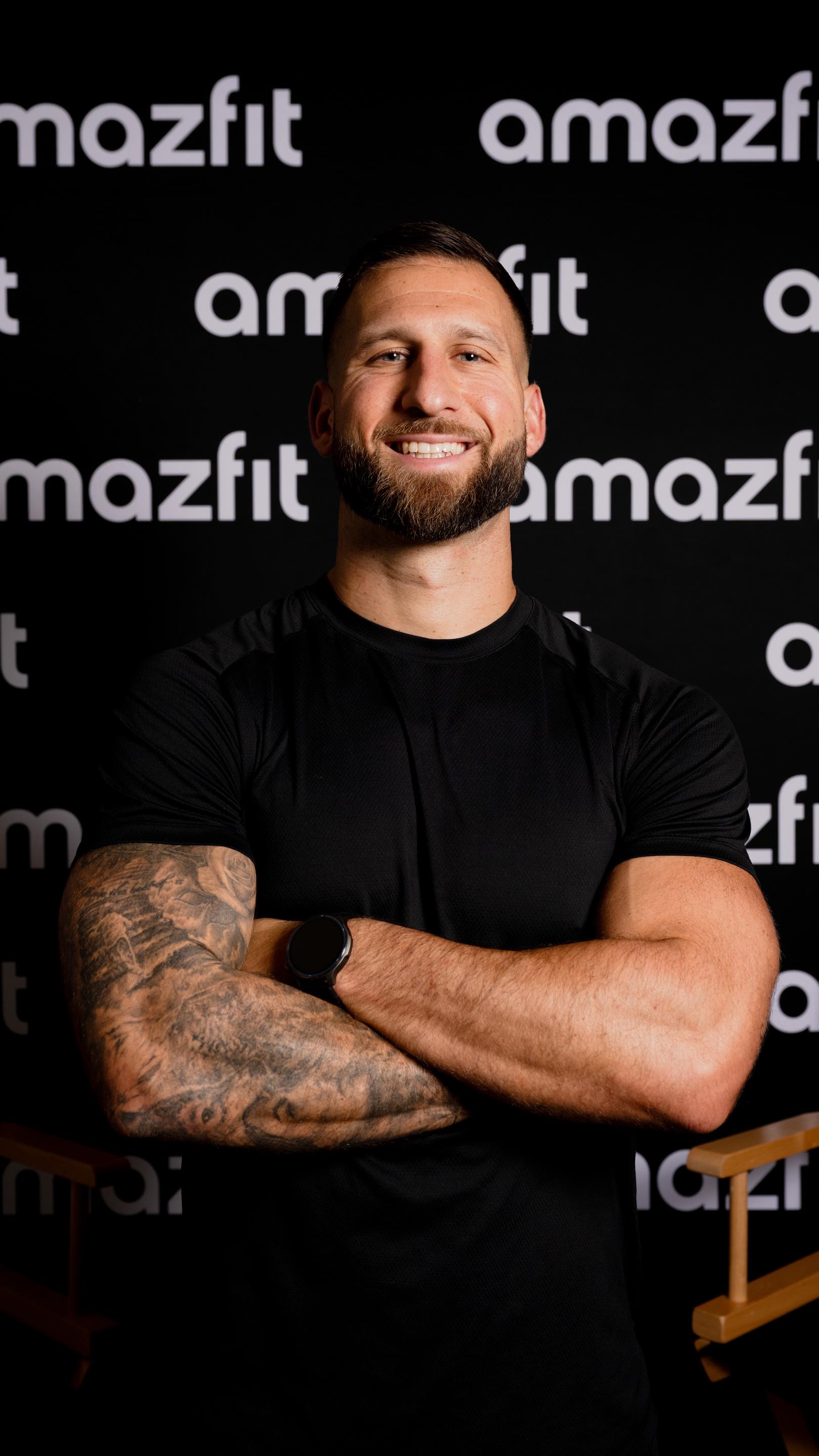 Instagram post by @matttralli5 for Amazfit. Caption reads: Only 1 more sleep until the New York City Marathon....