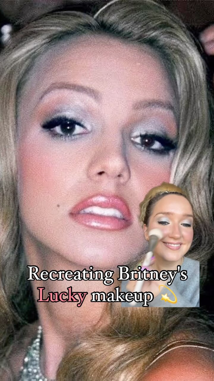 Instagram post by @rosegallagher for Smashbox Venice. Caption reads: Recreating @BritneySpears’ Lucky makeup 💫

This....