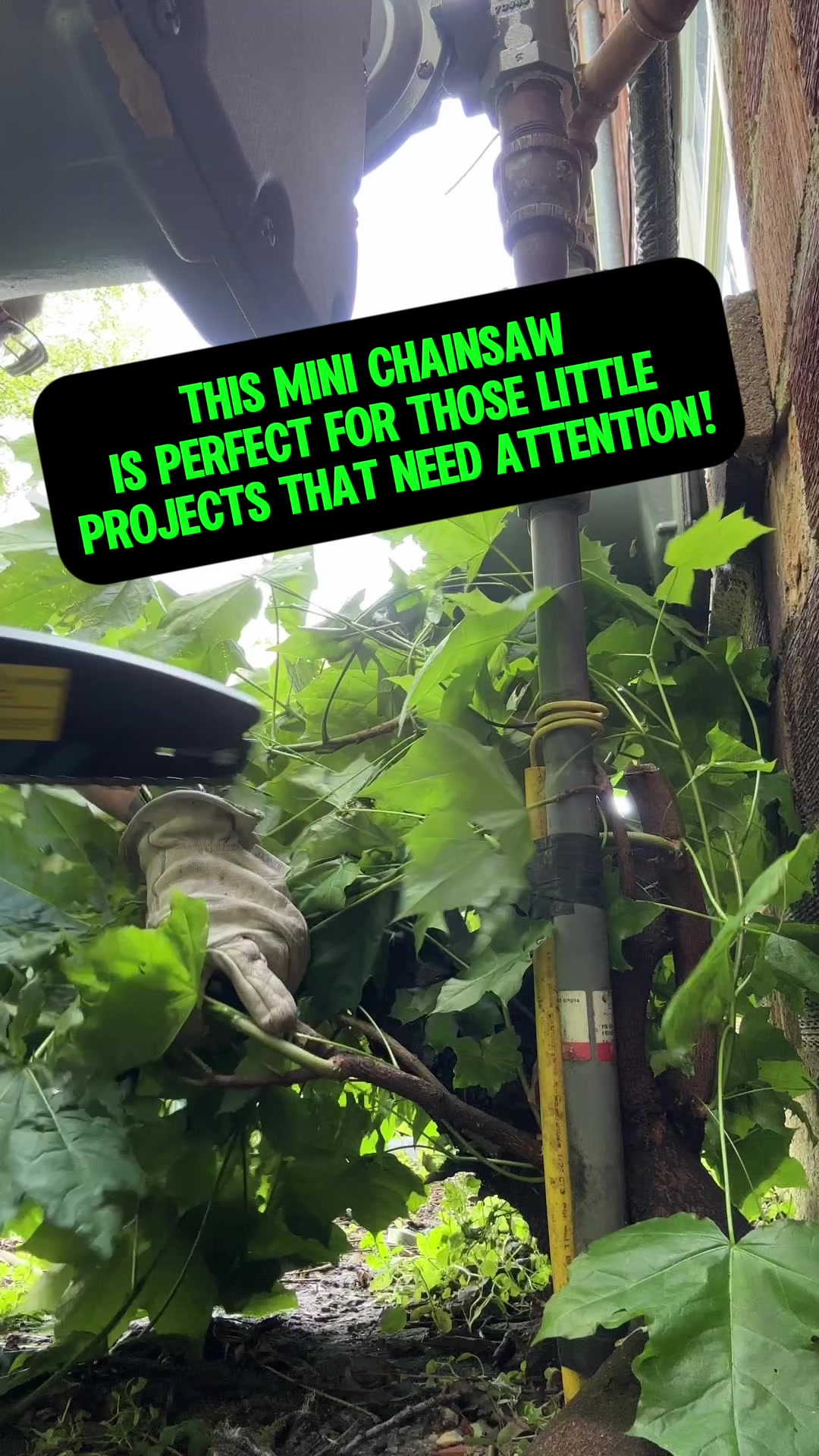 TikTok post by @househustle2 for Smartsaker. Caption reads: Get this mini chainsaw! @Smartsaker.