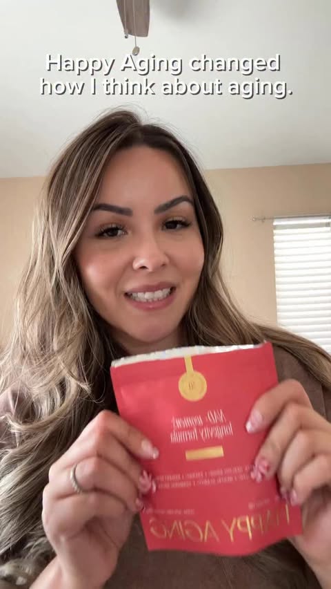 Instagram post by @elizabethmgaona for Happy Aging. Caption reads: [...] PRO-aging > anti-aging, always. @happyaging....