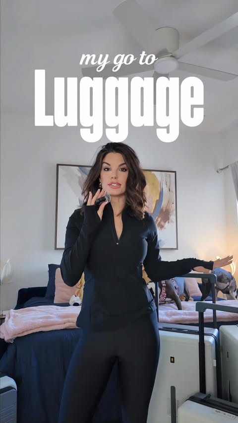 Instagram post by @victoriavesce for LEVEL8. Caption reads: Reviewing the Adventure carry-on from....