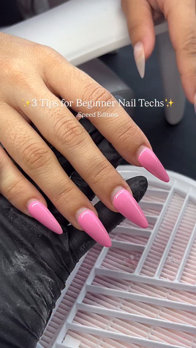Instagram post by @tipzfromteagz for MelodySusie. Caption reads: 3 Tips for Beginner Nail Techs: Speed Edition....