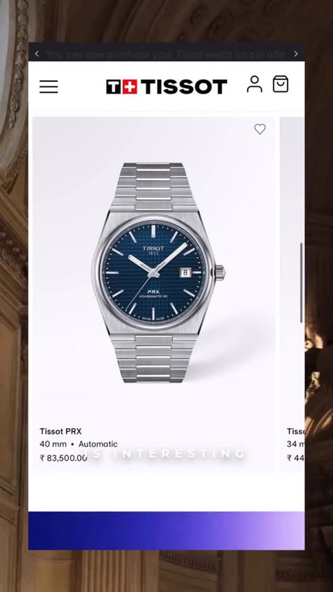 Instagram post by @gaganjotsinghmohal for TISSOT. Caption reads: [...] website in India. Explore the world of....