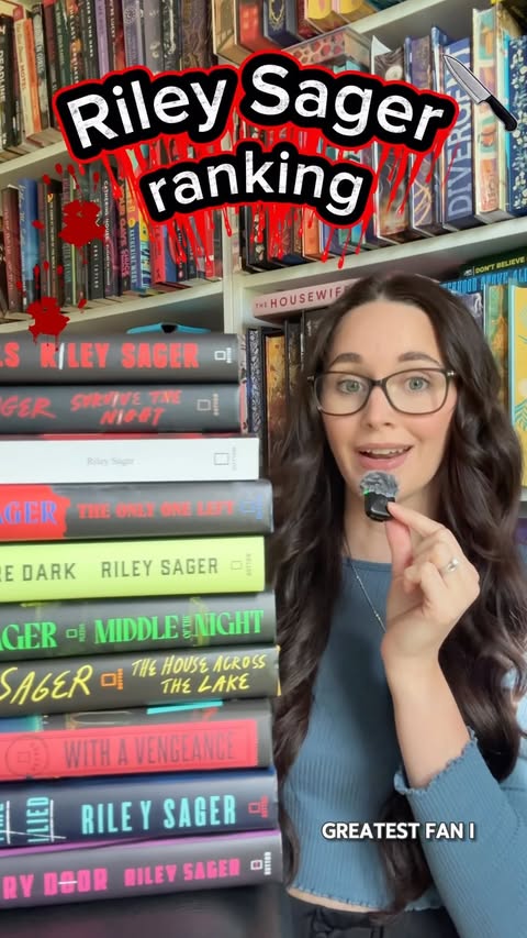 Instagram post by @bethanys_books11 for Dutton Books. Caption reads: Ranking every single Riley Sager book 👀📚 📖Final....