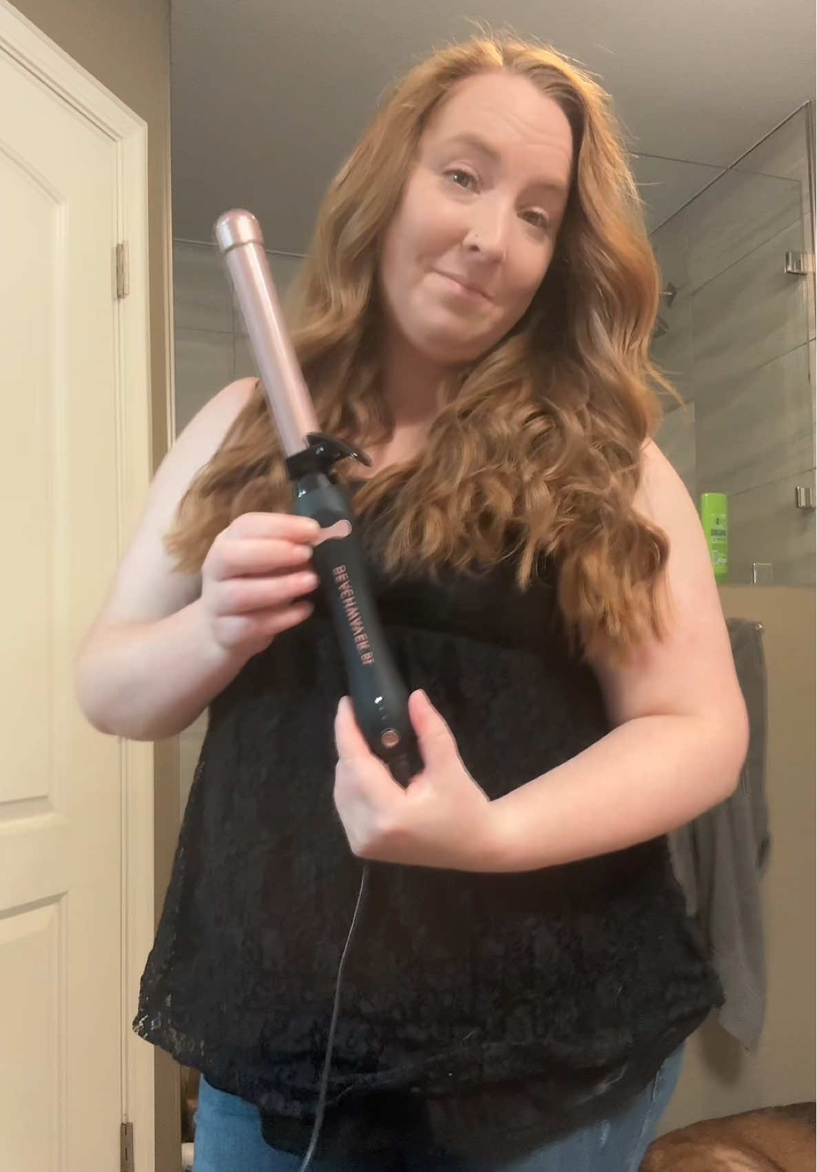 TikTok post by @notyourperfectmom for Beachwaver. Caption reads: [...] 🤣🙌 #ADHDmom #TypeBmom #Beachwaver....