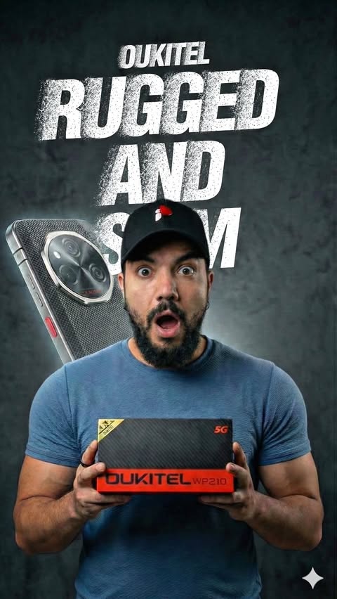 Instagram post by @tarikdeliktas for OUKITEL. Caption reads: [...] have to mean bulky. Been putting the....