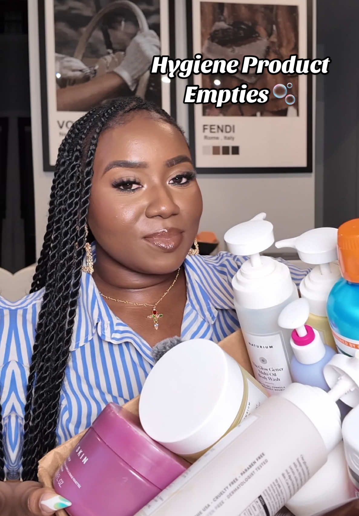 TikTok post by @tiamorra for Fenty. Caption reads: [...] Brands Mentioned: @CYKLAR @Naturium @Fenty....