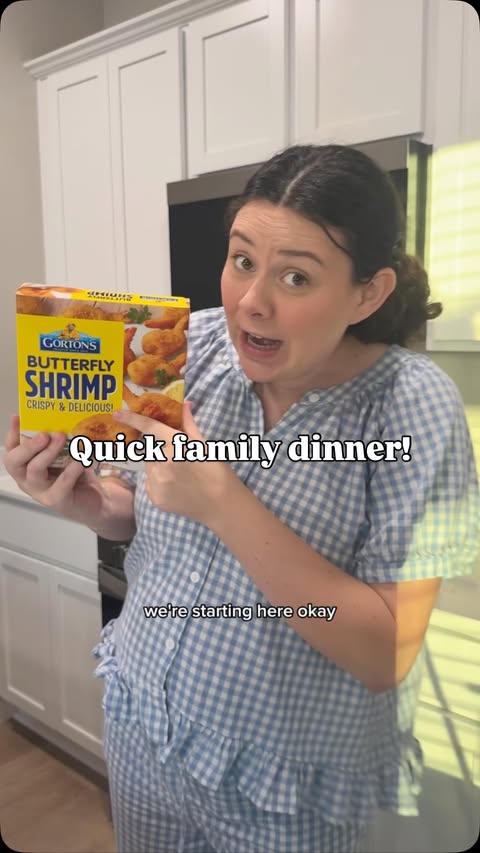 Instagram post by @haileyosbrne for Gorton's. Caption reads: [...] of it😅 Quick dinners only these days!....