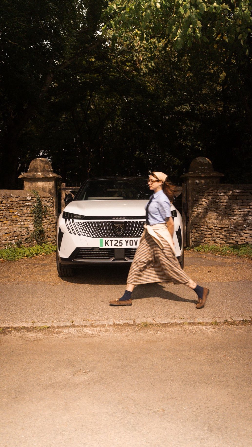 Instagram post by @incaseofbrit for Peugeot. Caption reads: As a photographer living in London, life moves....