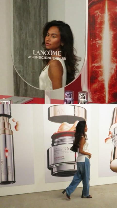 Instagram post by @fleurfalkenburg for Lancôme. Caption reads: the club you want to go to this weekend: Lancôme....