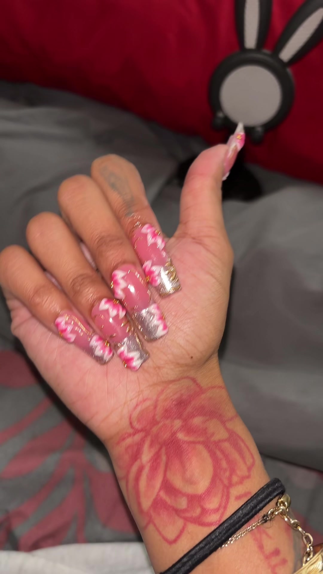 TikTok post by @itsmajesty for LOVFUL. Caption reads: So cuteeeeee😩💕🌸 “Pink Gilded” from @lovful....