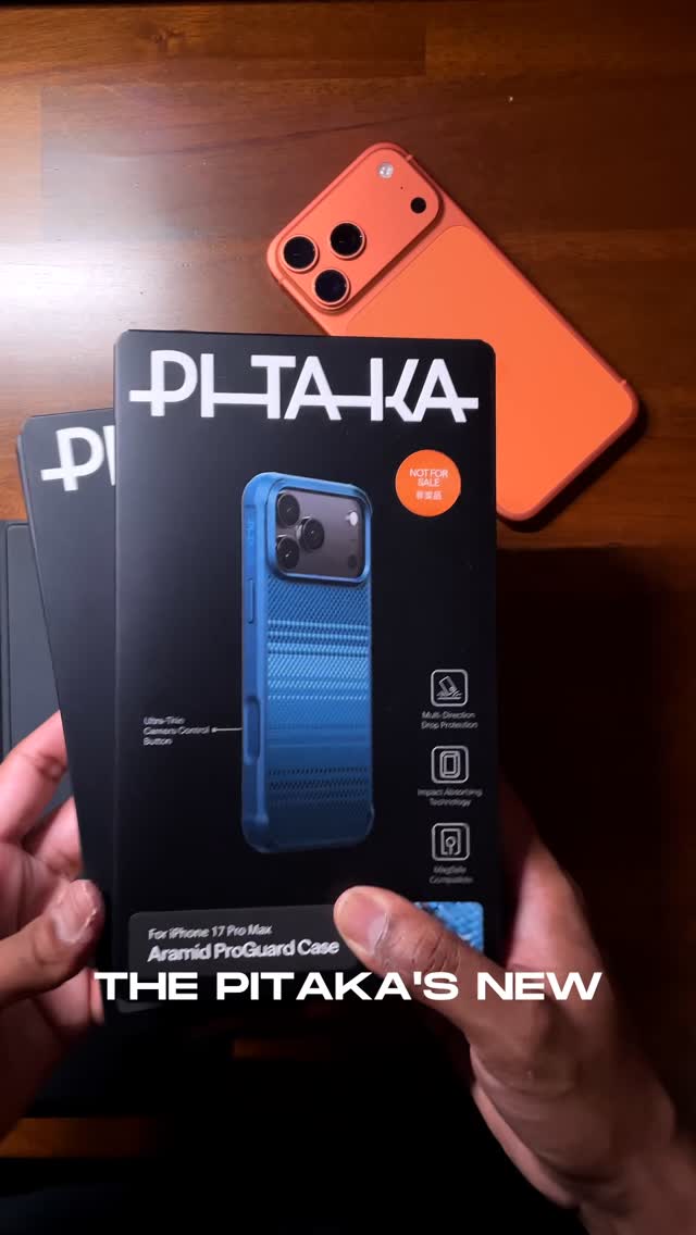 Instagram post by @sktechcorner for PITAKA. Caption reads: Minimal. Magnetic. Made for iPhone 17.

The....