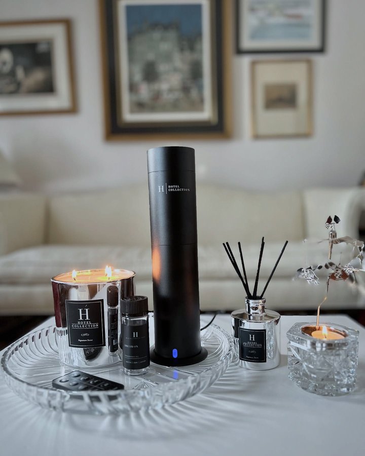 Instagram post by @my_vanity_treasures for Hotel Collection. Caption reads: [...] Studio Scent Diffuser by Hotel Collection ༄....