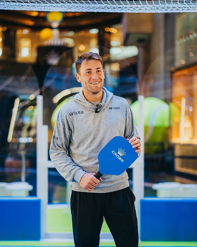 Instagram post by @casperruud for Crown Hotels. Caption reads: [...] away from home. Until next time!....