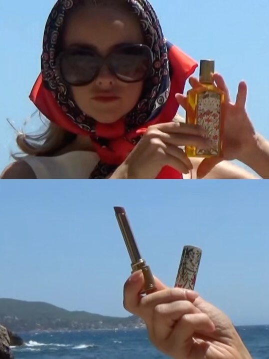 Instagram post by @chloefrater for Gucci Beauty. Caption reads: [...] ready in the south of france with....