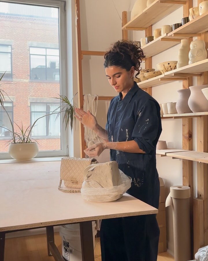 Instagram post by @theturmerictimes for MZ Wallace. Caption reads: had @mzwallacenyc over for some clay fun

9/10....