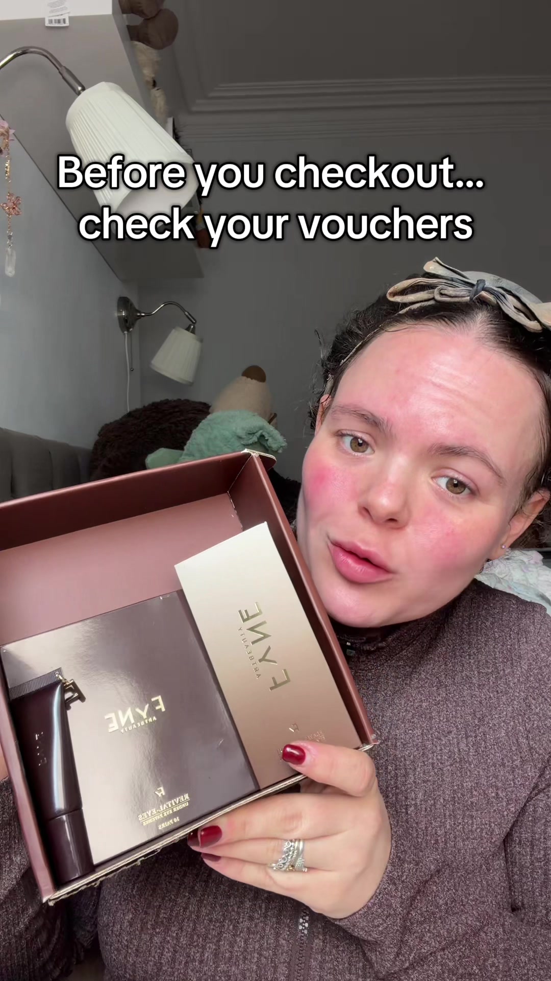 TikTok post by @meggoldberger for Fyne Cosmetics. Caption reads: I’ve finally tried @Fyne Cosmetics and I....