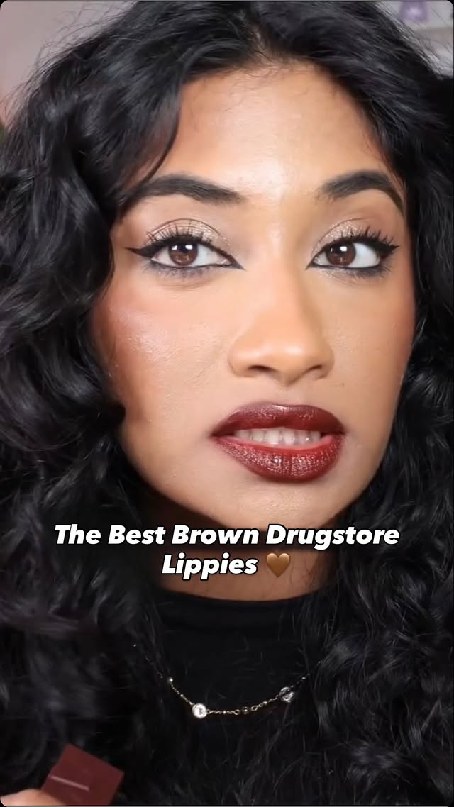 Instagram post by @monica.raviii for Milani Cosmetics. Caption reads: These are a few of my FAVORITE affordable brown....